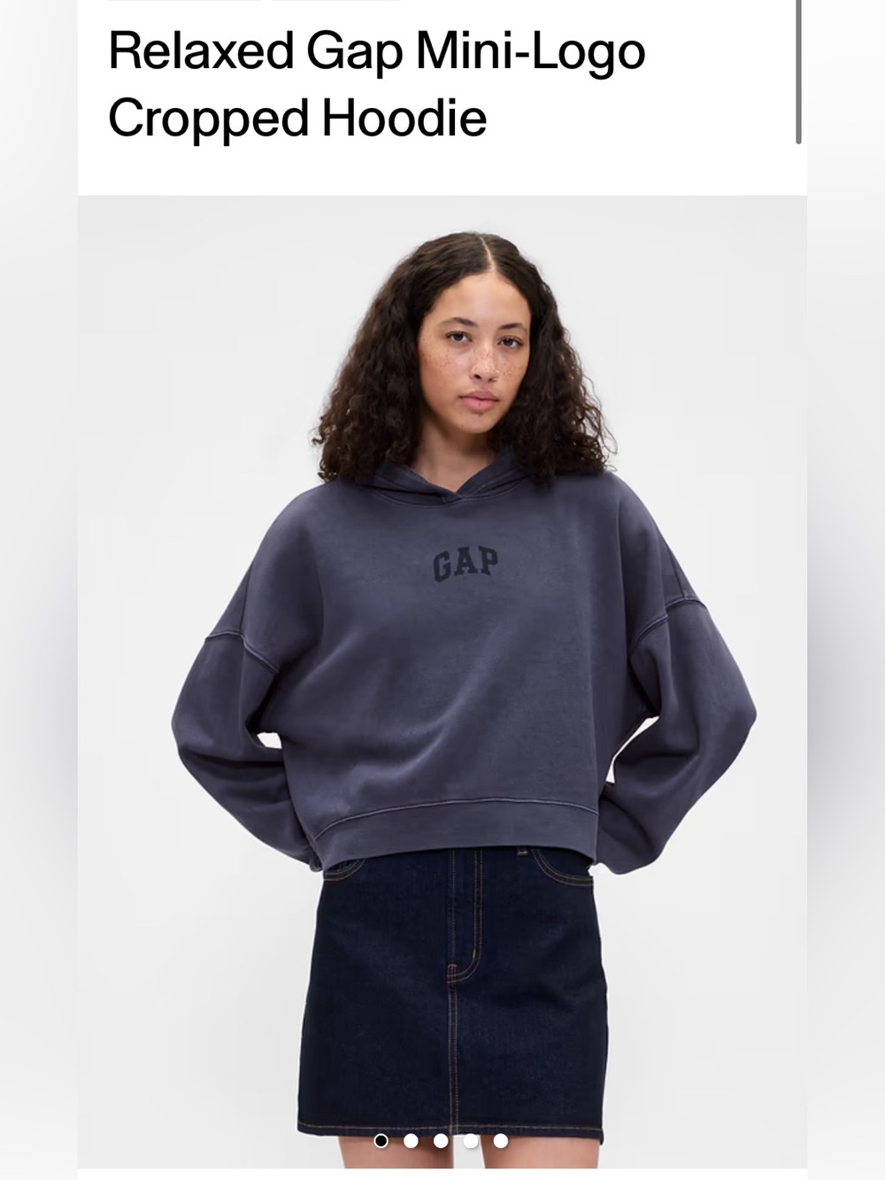 GAP Relaxed Mini-Logo Cropped Hoodie XXL